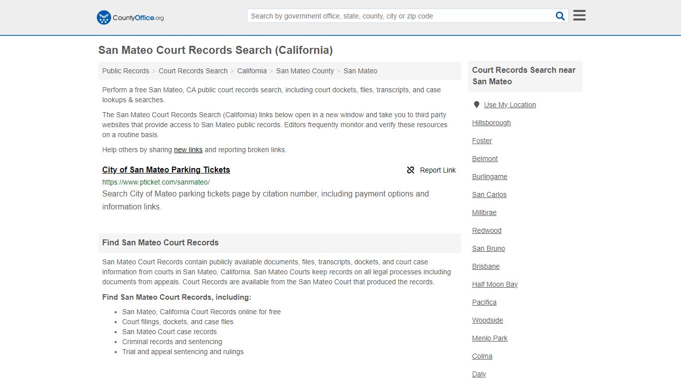 San Mateo Court Records Search (California) - County Office